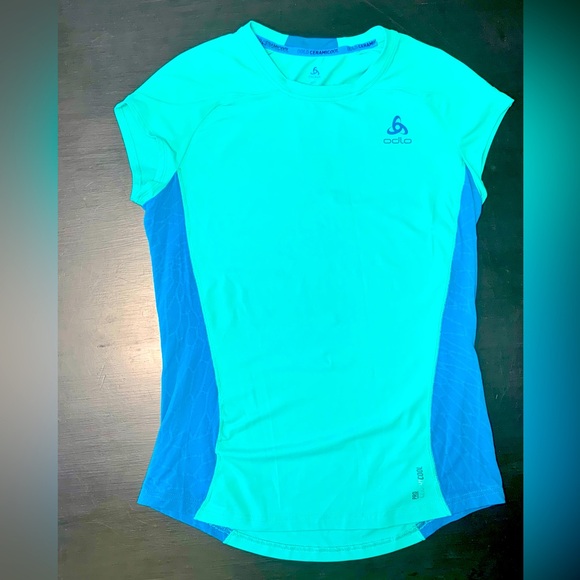 Odlo Ceramicool Pro Pool Green/Crystal Teal Base Layer Top - Picture 4 of 10